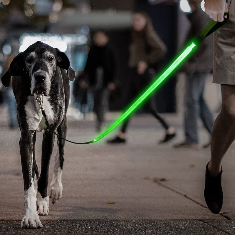 Candofly Glowing LED Dog Leash, Rechargeable Pet Leash with Lights, 4 Ft Light Up Dog Leash for Night Walking Keep Your Pets Visible (Neon Green) - Image 2